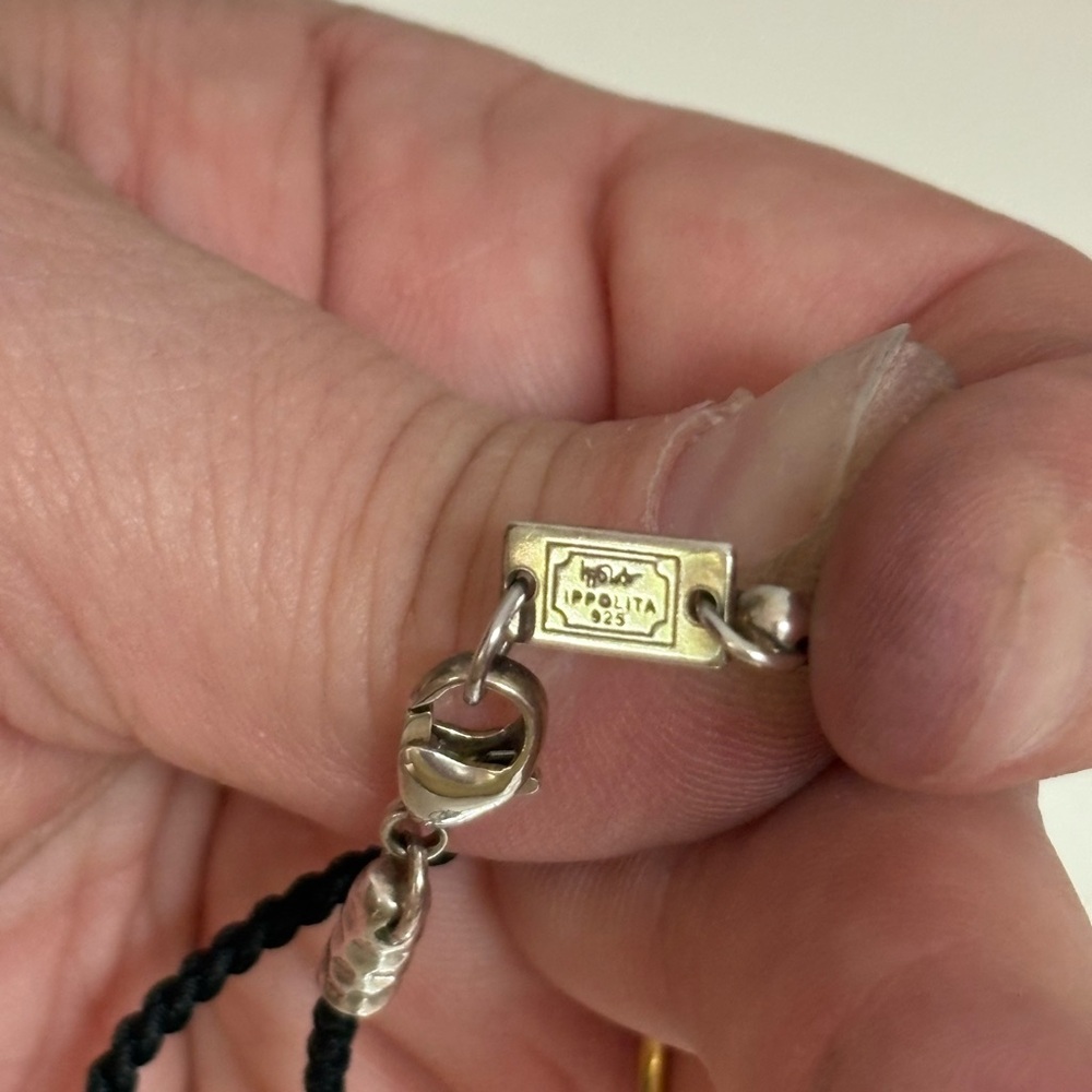 Ippolita Sterling silver 925 pendant & clasp with black silk braided cord. - Picture 6 of 10